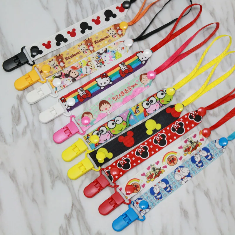 Baby Pacifier Clips Ribbon Dummy Pacifier Chain Clip Holder Baby Nipple Feeding Supplies Kids Funny Toy Chain Anti-lost G0044
