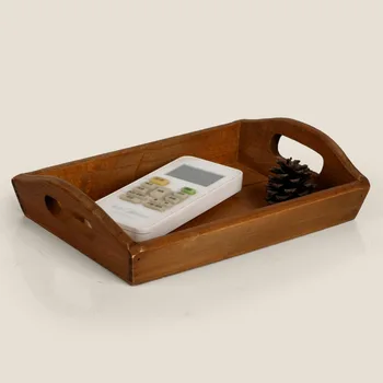 

1PC New Japanese Zakka manual old wooden tray grocery square real wood fruit hotel restaurant serving storage plate JL 0911