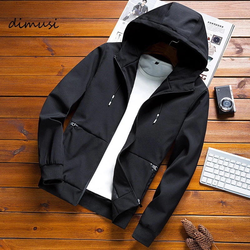 DIMUSI, мужские куртки-бомберы, модные мужские куртки в стиле Харадзюку, хип-хоп, уличный Анорак, мужские повседневные спортивные куртки с капюшоном, YA826