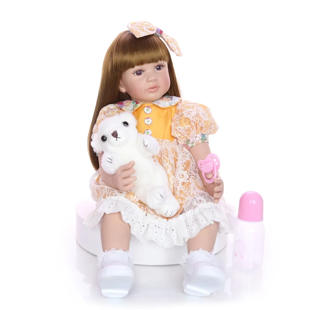 Кукла bebe Alive 60 см силиконовая + хлопковая Реалистичная кукла для новорожденных