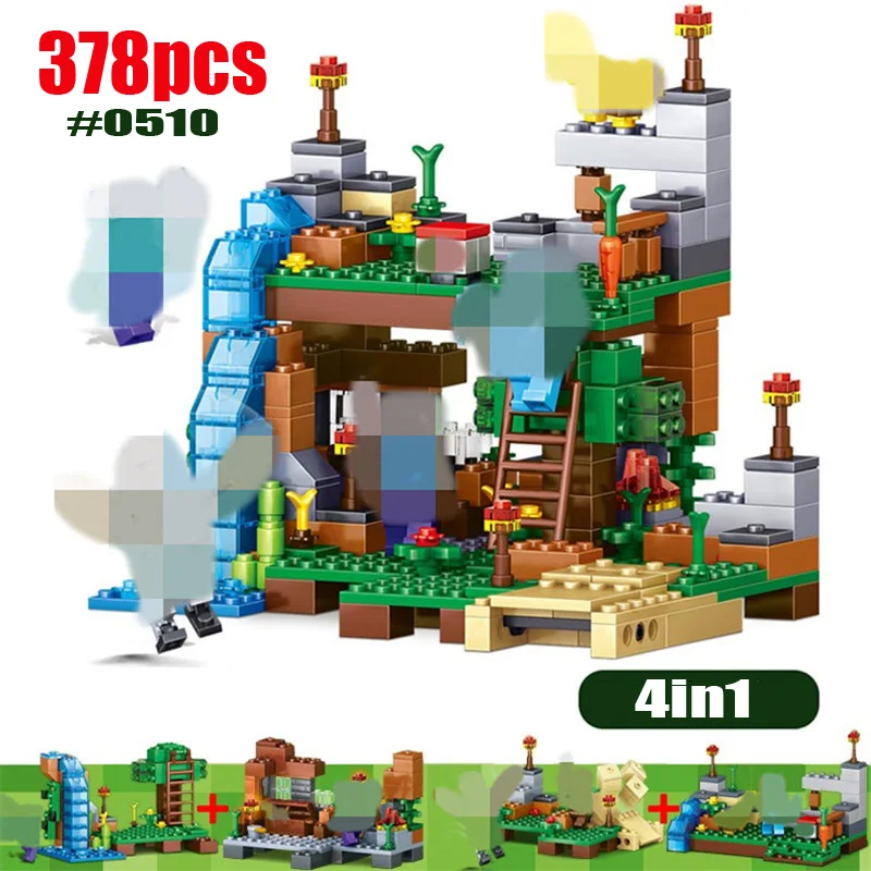 

378pcs Minecrafted Blocks Compatible LegoING Minecrafted Figures City Building Blocks Bricks Set Educational Toys For Children