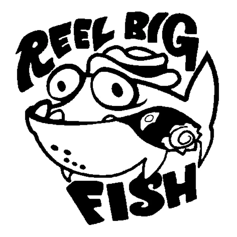 

15.6cm*16.4cm Reel Big Fish Cartoon Stickers Decals Car-Styling Decor S4-0274