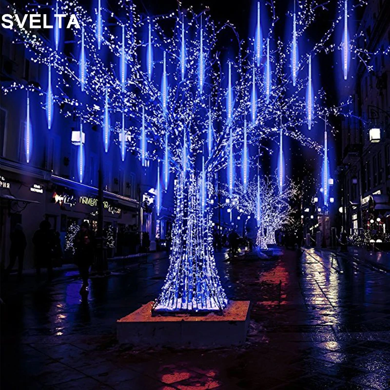 

SVELTA 50CM Waterproof Meteor Shower Rain Tubes LED Garland String Lights Outdoor Christmas Light Decoration For Garden Backyard