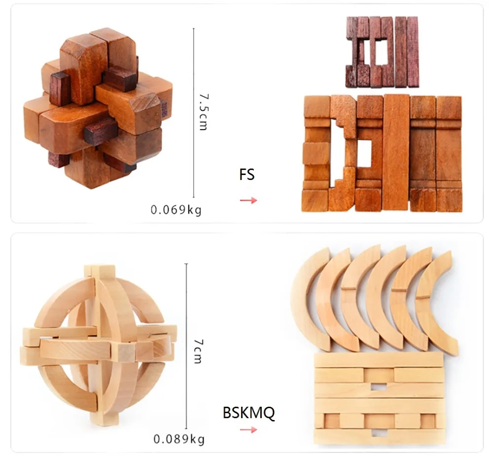 3D деревянные китайские Cube Логические головоломка Великий головоломки, чтобы решить Конг Мин Лу Ray-Ban замок
