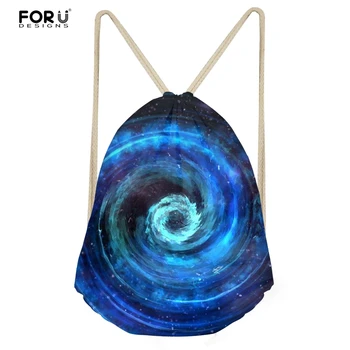 

FORUDESIGNS Space Star 3D Print Men's Backpack Galaxy Pattern Kids School Bag School Bakcpack for Women Men Small Drawstring Bag