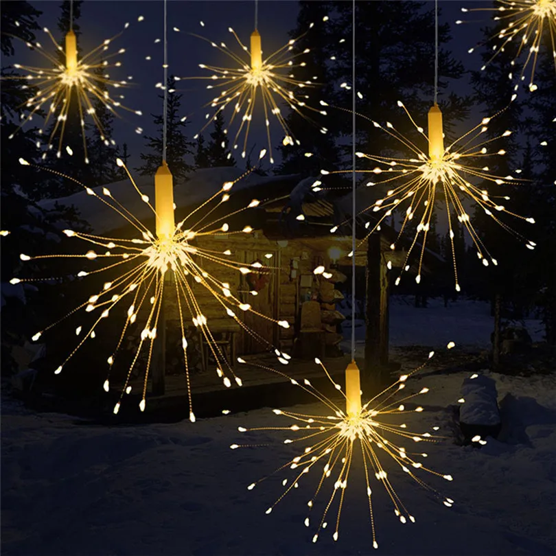 Гирлянда огни наружные фейерверки Рождественские огни Солнечная энергия светодиодный гирлянда медный провод сказочные огни Рождественские вечерние лампы 35NE7