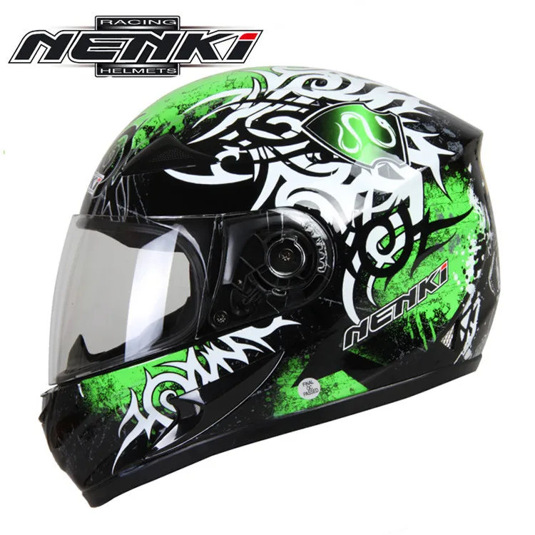 NENKI Полный мотоциклетный шлем Capacete da Motocicleta мотошлем Casque Kask 816z гоночная езда Мужской Женский шлем с шарфом - Цвет: 7