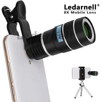 

universal Mobile Phone Lens 8X Zoom Telescope Telephoto for iphone 6 5s Samsung S6 S5 HTC LG Moto Phone Tripod drop