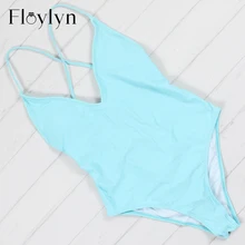 Floylyn New Arrival Candy Color Women One Piece Swimsuit Sexy Bandage Padded Brazilian Push Up Solid Red Color Hot Swimwear