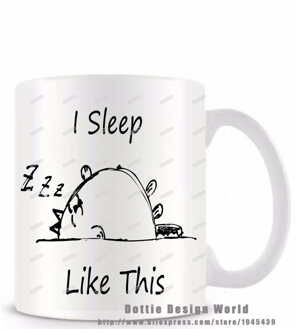 I Sleep Like This funny novelty travel mug Ceramic white coffee tea
