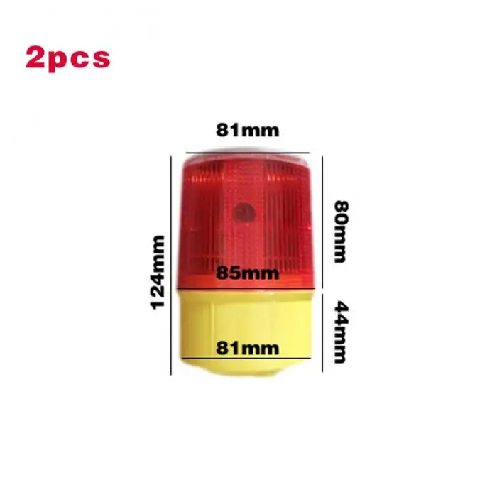 2 шт автомобиль солнечной Мощность светодиодный мерцающий Предупреждение свет безопасности мигающий мерцания Маяк светильник дороги LB88