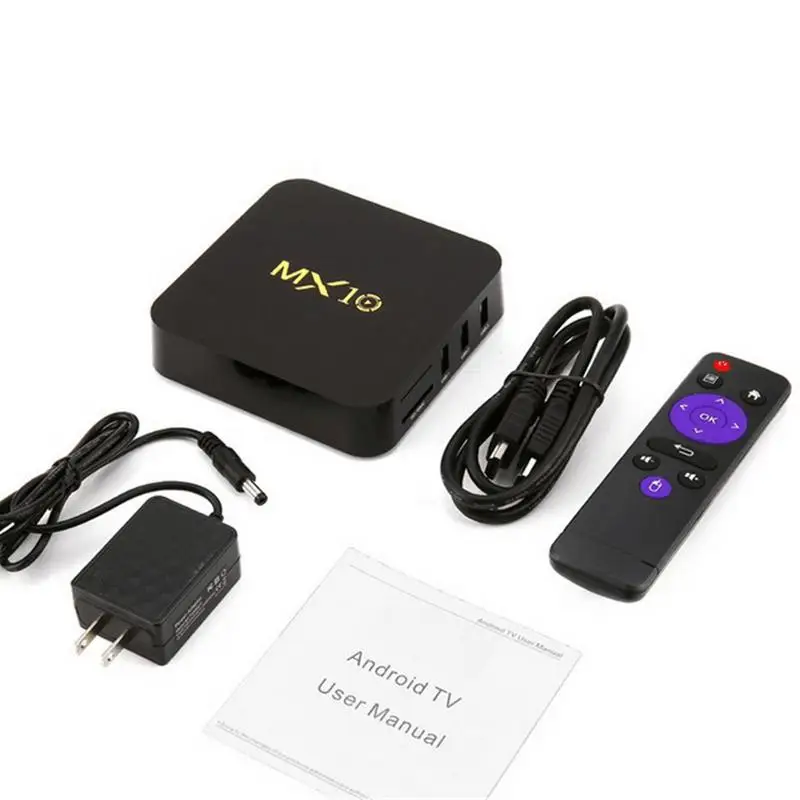 

set top box MX10 Smart TV Box Android 8.1 RK3328 Quad Core 64bit DDR3 4GB 32GB 4K HD Wifi 100M LAN USB3.0 TV Box media player