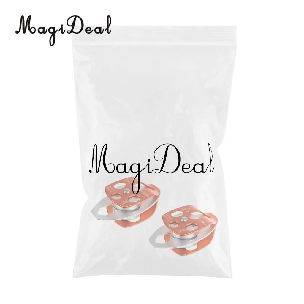 MagiDeal 2 Pieces 32KN Double Pulley Aluminum Ball Bearings For Climbing Rescue
