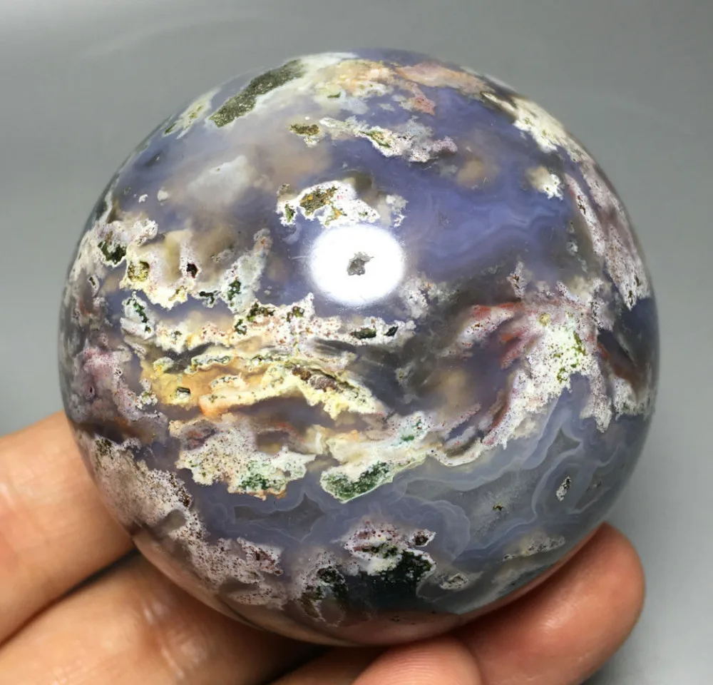 

331g NATURAL OCEAN JASPER QUARTZ CRYSTAL BALL HEALING crystal glass