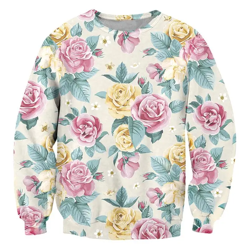 

Flowers Full 3D Print Black Pink Sweatshirts Men Gothic Streetwear Hoodie 2018 Harajuku Men's Pullover Outwear Big Size 5XL