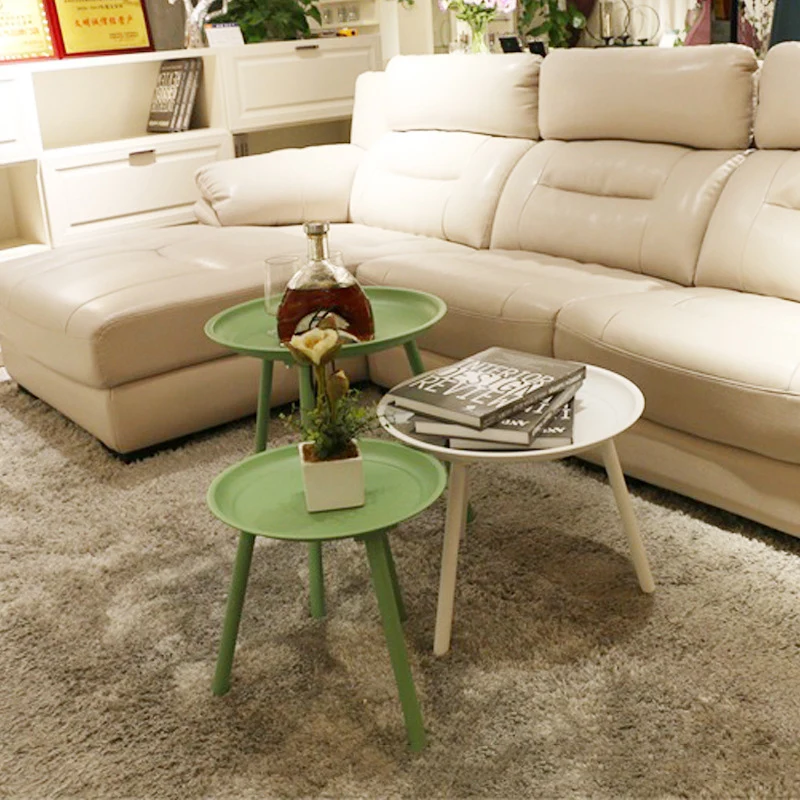 Simple small-sized table living room sofa side Nordic wrought iron coffee table Creative small round wholesale 35*45cm