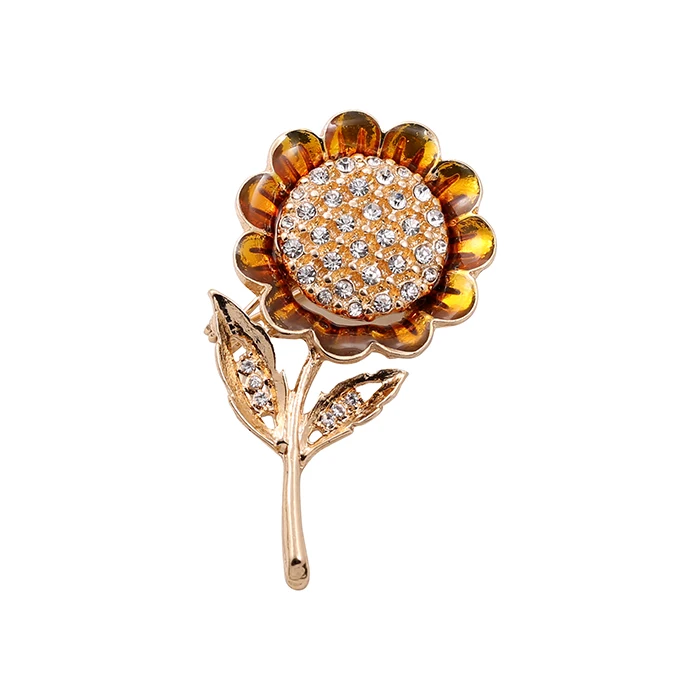 Buy Sunflower Brooch Crystal Pin Up Brooches For Women
