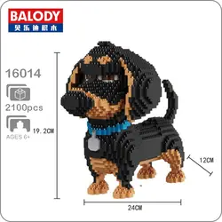 Balody 16014 таксы домашние любимцев собака черный животного 3D модель DIY микроконструктор мини строительство Nano блоки кирпичи сборки Игрушка