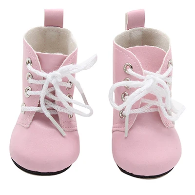 Кукла Talk цвета 1 пара PU кожаная Кукла Сапоги для куклы короткие высокие каблуки ботиночки обувь для разных цветов ботиночки Америка кукла - Цвет: pink