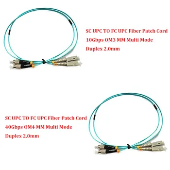 

10 Pieces 5.0 Meter SC UPC TO FC UPC 10Gbps OM3/ 40Gbps OM4 MM 50/125 Multi Mode Optical Fiber Patch Cord Duplex 2.0mm
