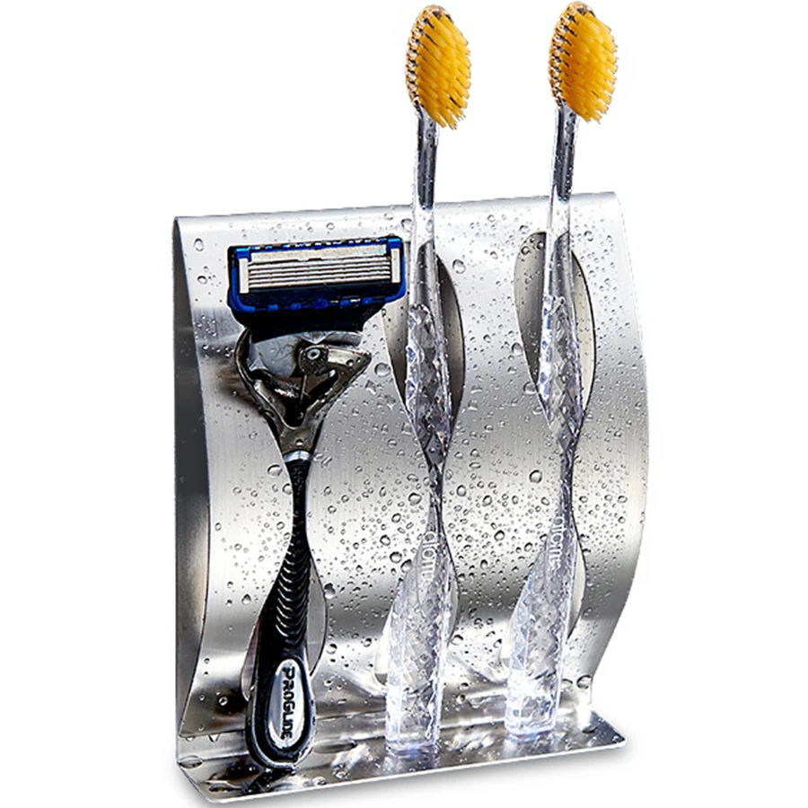 Stainless Steel Toothbrush Holder Wall Mounted Shaver Tooth Brush Rack Organizer Bathroom Accessories | Дом и сад