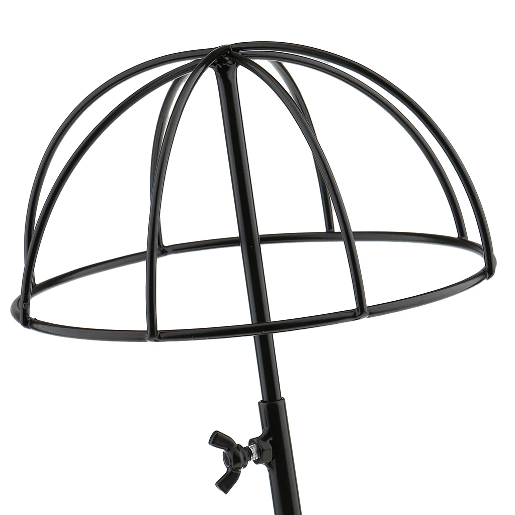 2 Colors Metal Hat Cap Helmet Rack Hair Wig Toupee Holder Storage Display Stand
