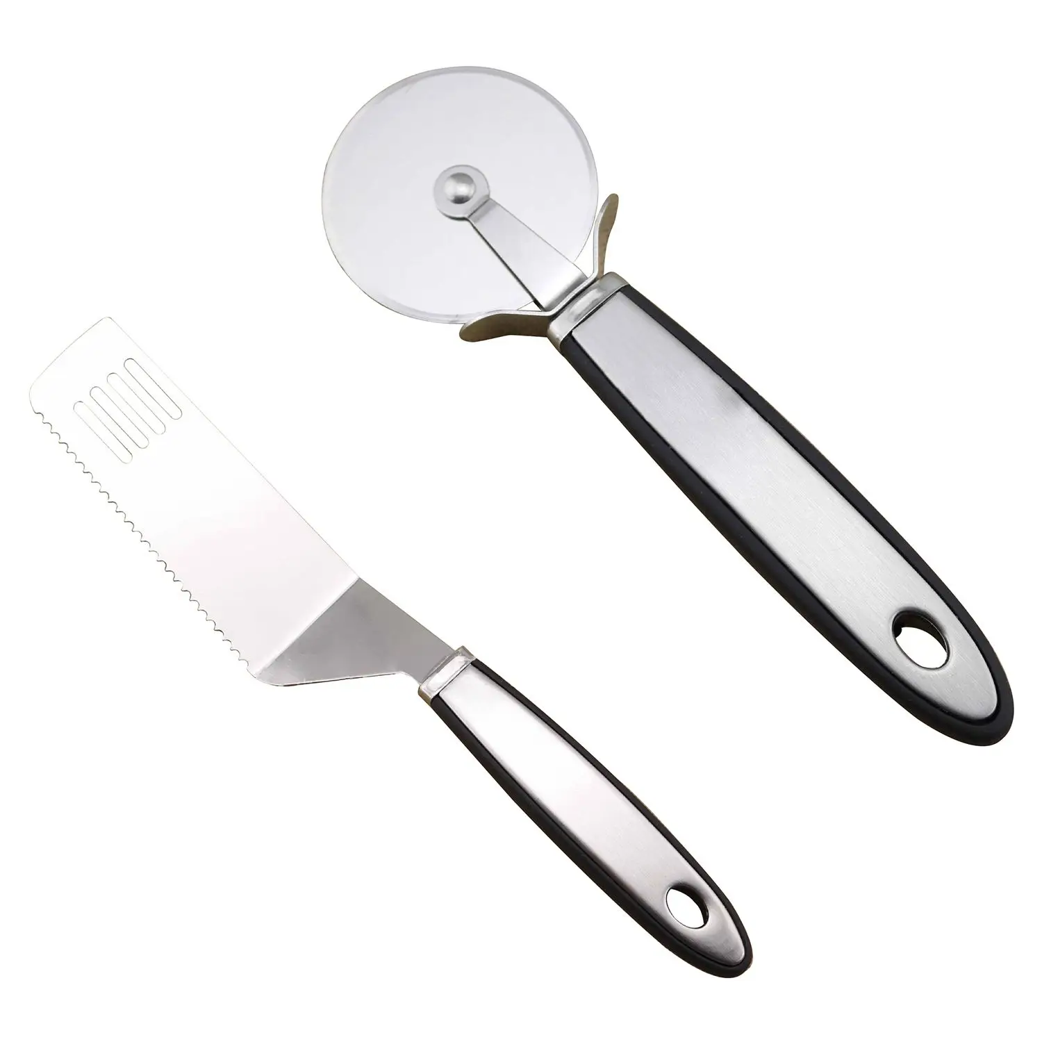 Из нержавеющей стали для пиццы резак, премиум-Professional Pizza Wheel Ultra Sharp слайсер для пиццы эргономичная Нескользящая ручка с пиццей - Цвет: Black