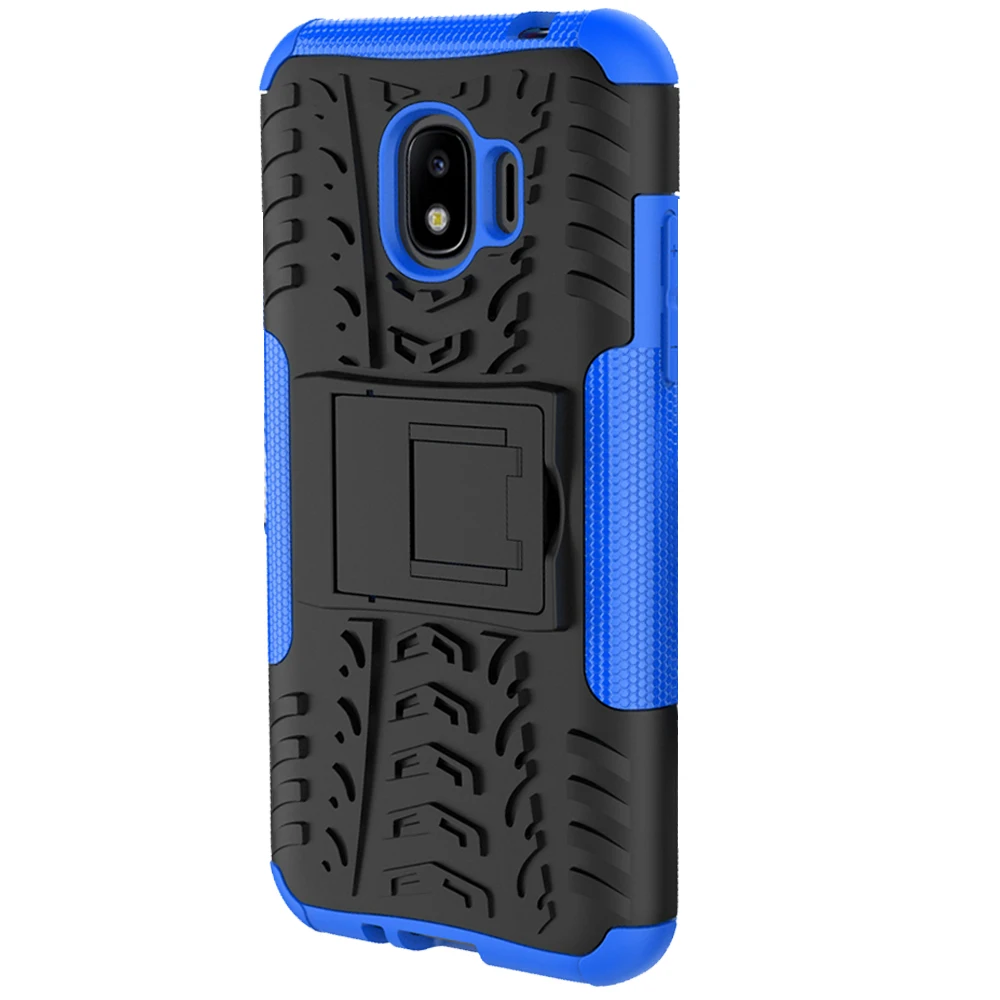 

SsHhUu Shock Proof Defender Cover Dual Layer Armor Combo Protective Hard Cover for Samsung J2 Pro 2018 Blue