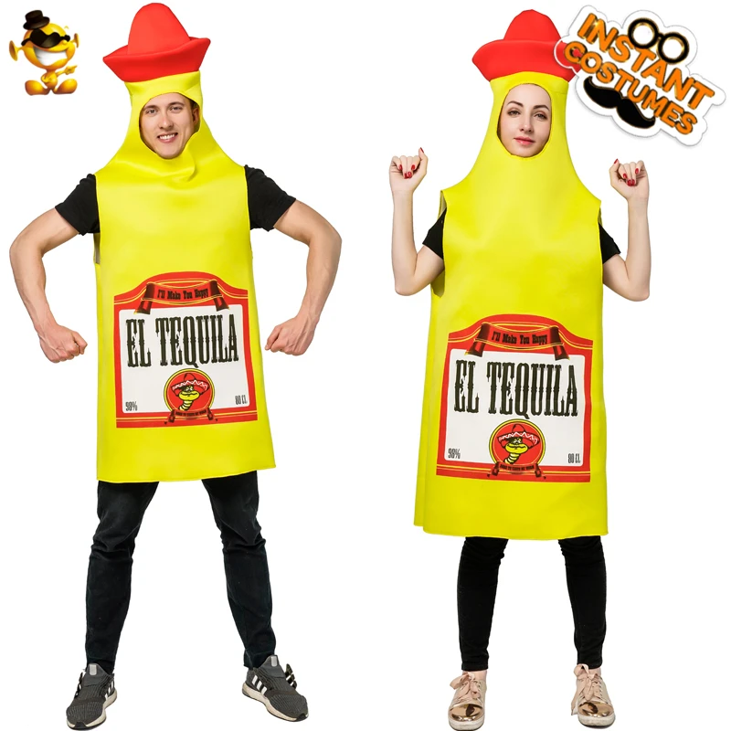 

DSPLAY New Style Fashionable Cosplay Costume Adult Unisex Bottle Style Clothing Mr Tequila Promotion Commercial Fun Costume Sets