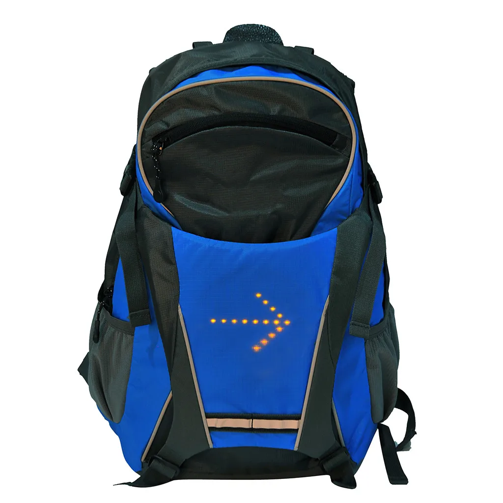 

MUQGEW bike bag Safety Cycling LED Wireless Remote Control Turn Signal Warning Lamp Reflective Backpack Bag