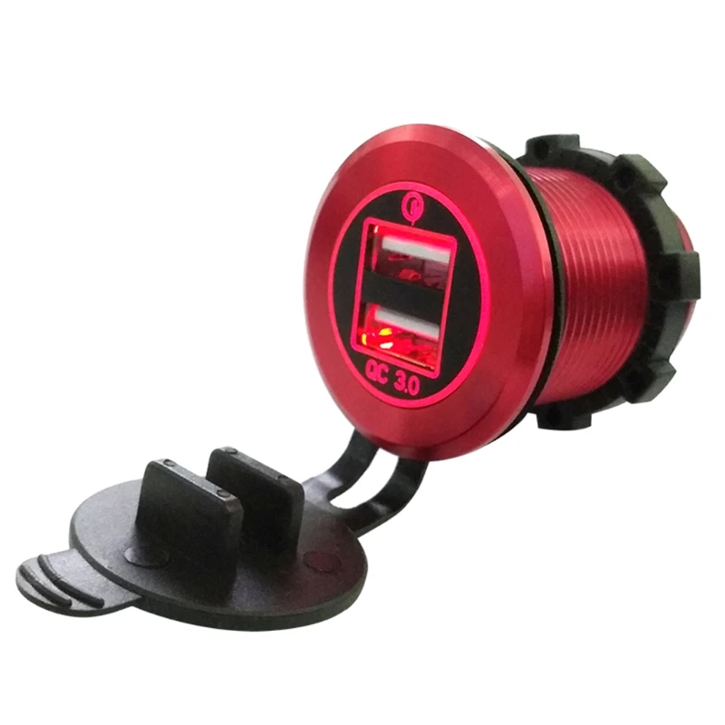 الألومنيوم 12 V 24 V QC 3.0 دراجة نارية قارب سيارة شاحن USB مزدوج محول ل كمبيوتر لوحي (تابلت) وهاتف ذكي GPS الألومنيوم 12 V 24 V QC 3.0 دراجة نارية قارب سيارة شاحن USB مزدوج محول ل كمبيوتر لوحي (تابلت) وهاتف ذكي GPS