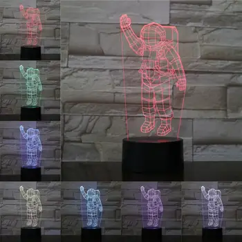 

Astronauts Figure 3D Lamp Night Light USB LED Bulb Multicolor Flash Fade Holiday Christmas Gifts For Children Girl Home Deocr