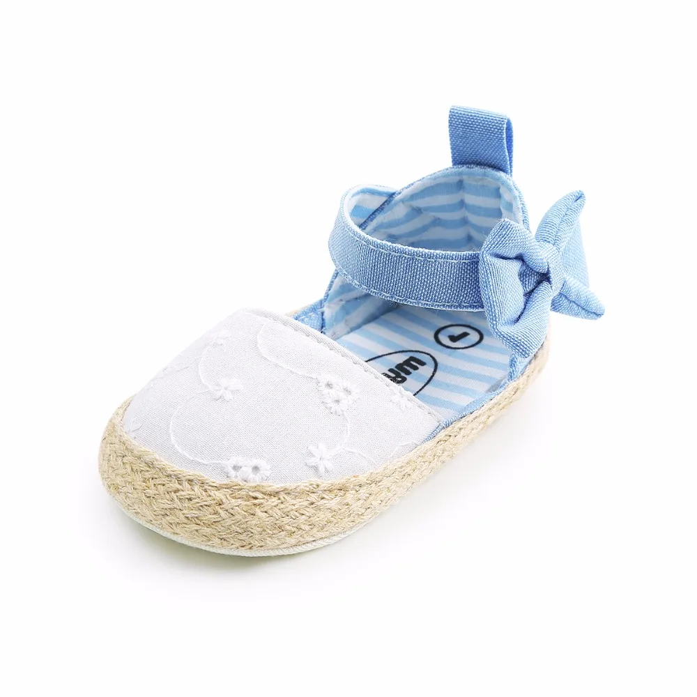 3 Color Newborn Baby Girl Summer Shoes Embroidery Floral Cotton Fabric