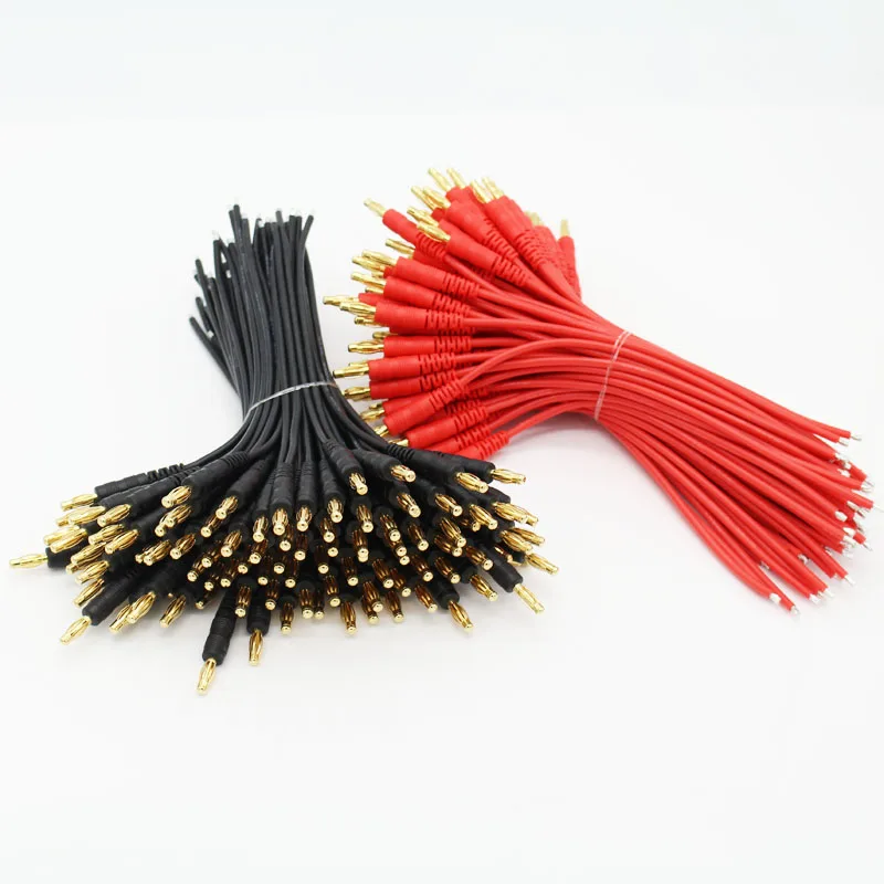

100 Pairs/lot 4mm Banana Plug Cable Adapter 16AWG Soft Silicone Wire Switch Cable Connector 150mm
