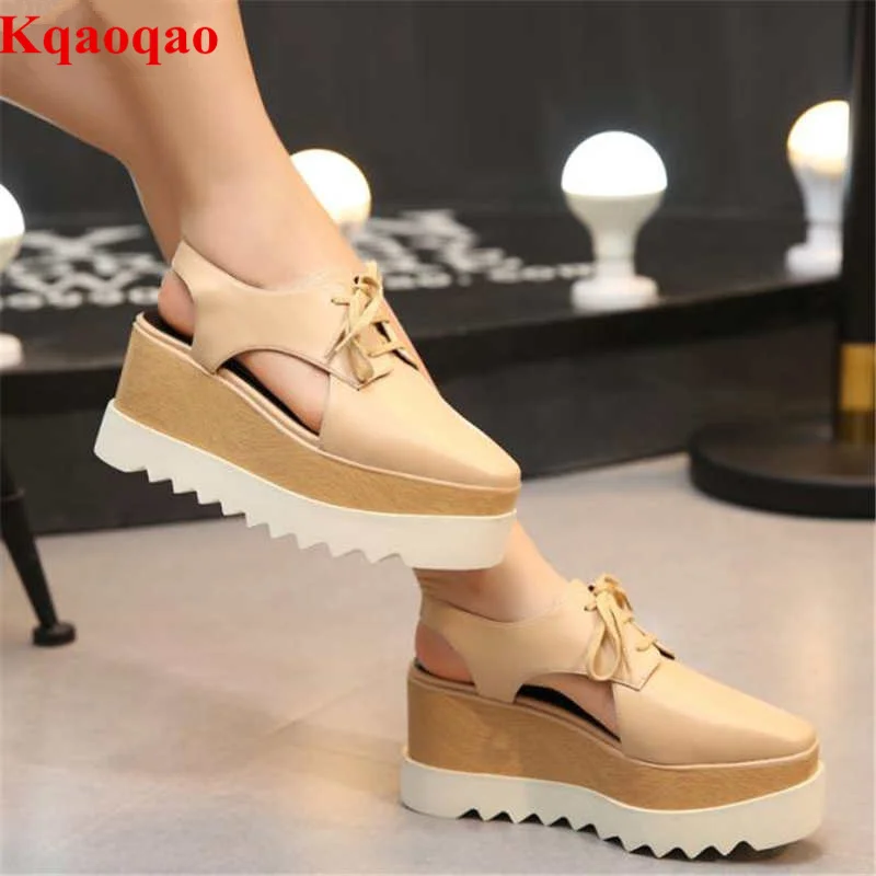 

Hot Brand Design Slingback Women High Heels Wedges Casual Shoes Super Star Street Shoes Pumps Platform Shoes Square Toe Shoes