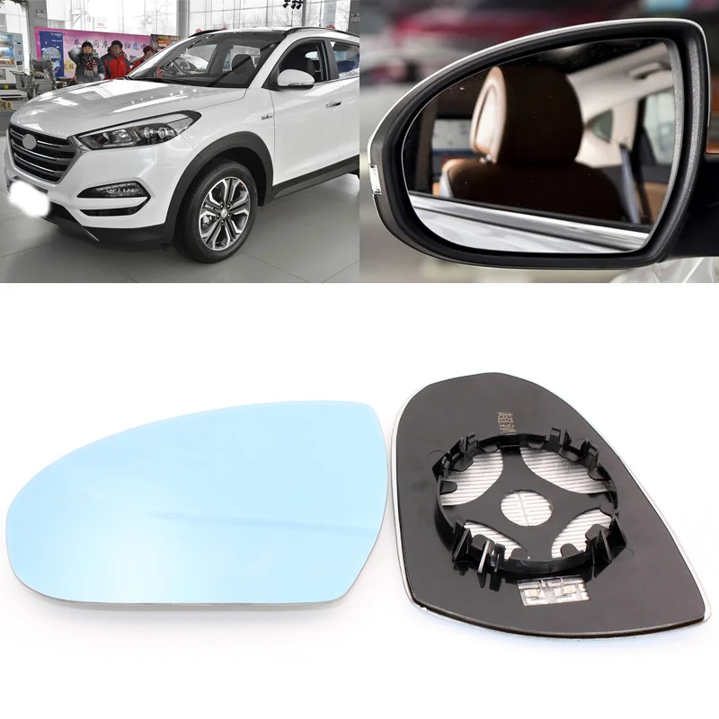 For Hyundai Tucson 20052015 Side View Door Mirror Blue Glass With Base