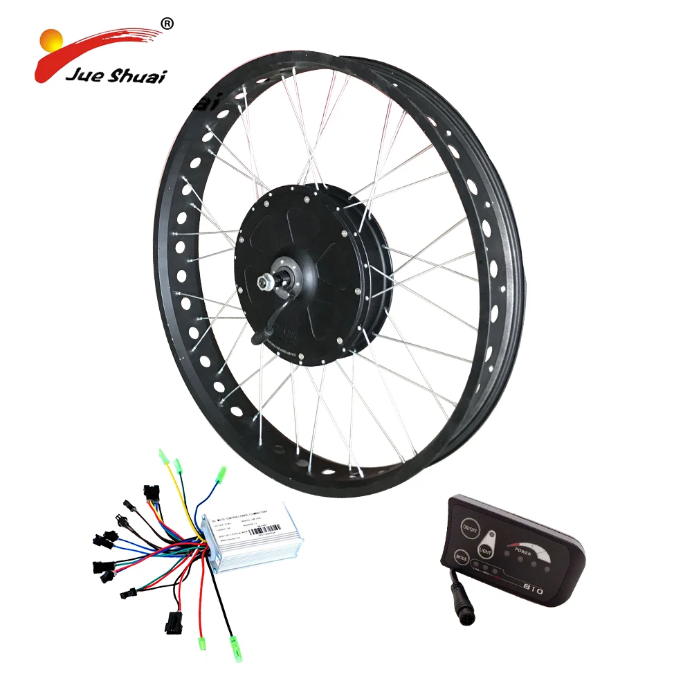 Best Free shipping 26"*4.0 700C*4.0 Fat tire 1000W Powerful hub motor Electric Bike Conversion Kit for Mountain beach snow ebike 0