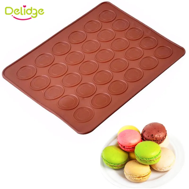 

Delidge 1pc 30 Holes Round Macarons Mat Silicone Cake Mold Mat DIY Pastry Cake Pad Baking Mat Nonstick Pastry Mats