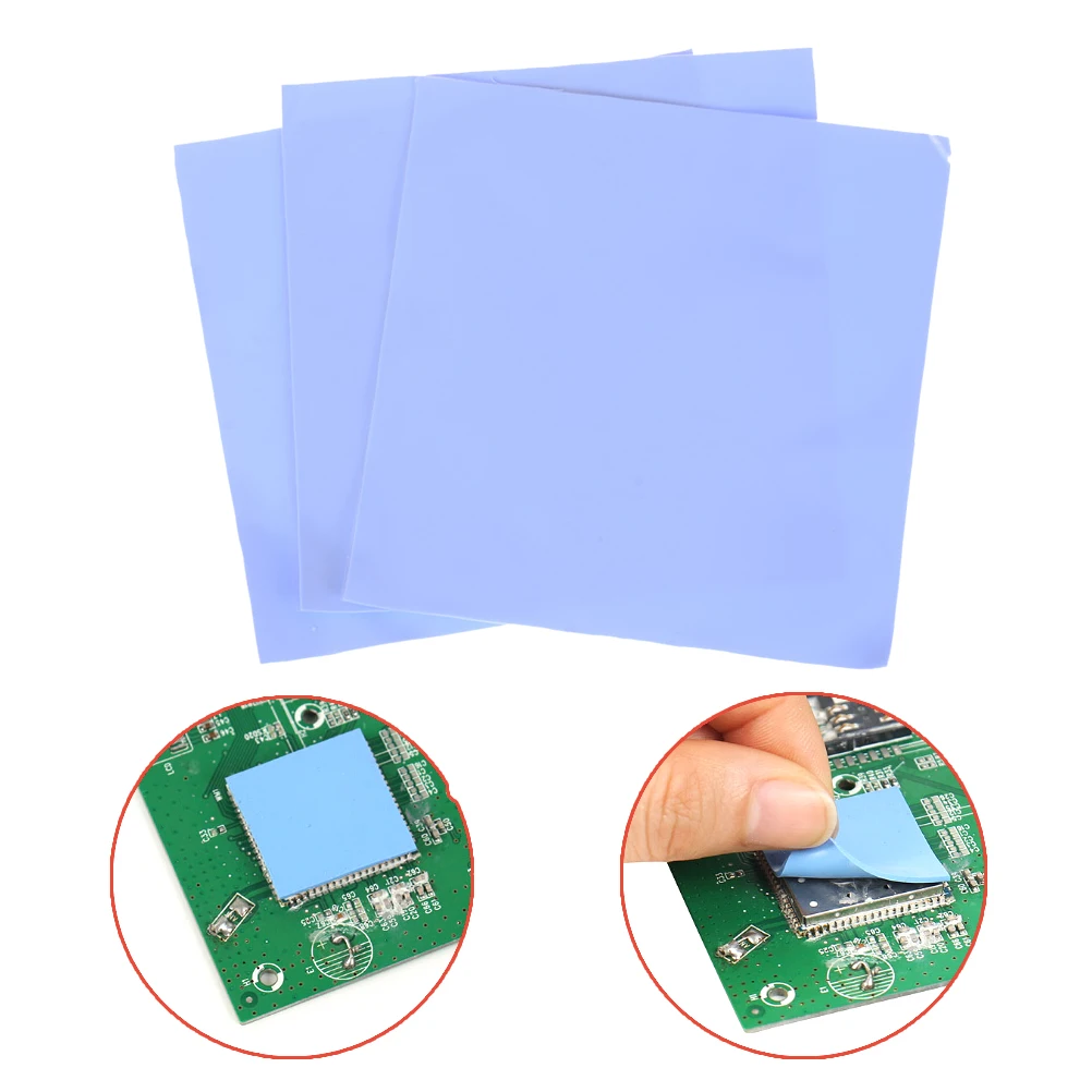 

3Pcs Computer GPU CPU Conductive Silicone Thermal Pad 100mm*100mm*0.5mm