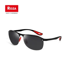 Roza поляризационные солнцезащитные очки для мужчин Lurury без оправы для вождения, солнцезащитные очки, винтажные, высокое качество, пилот, мужские UV400 RZ0657