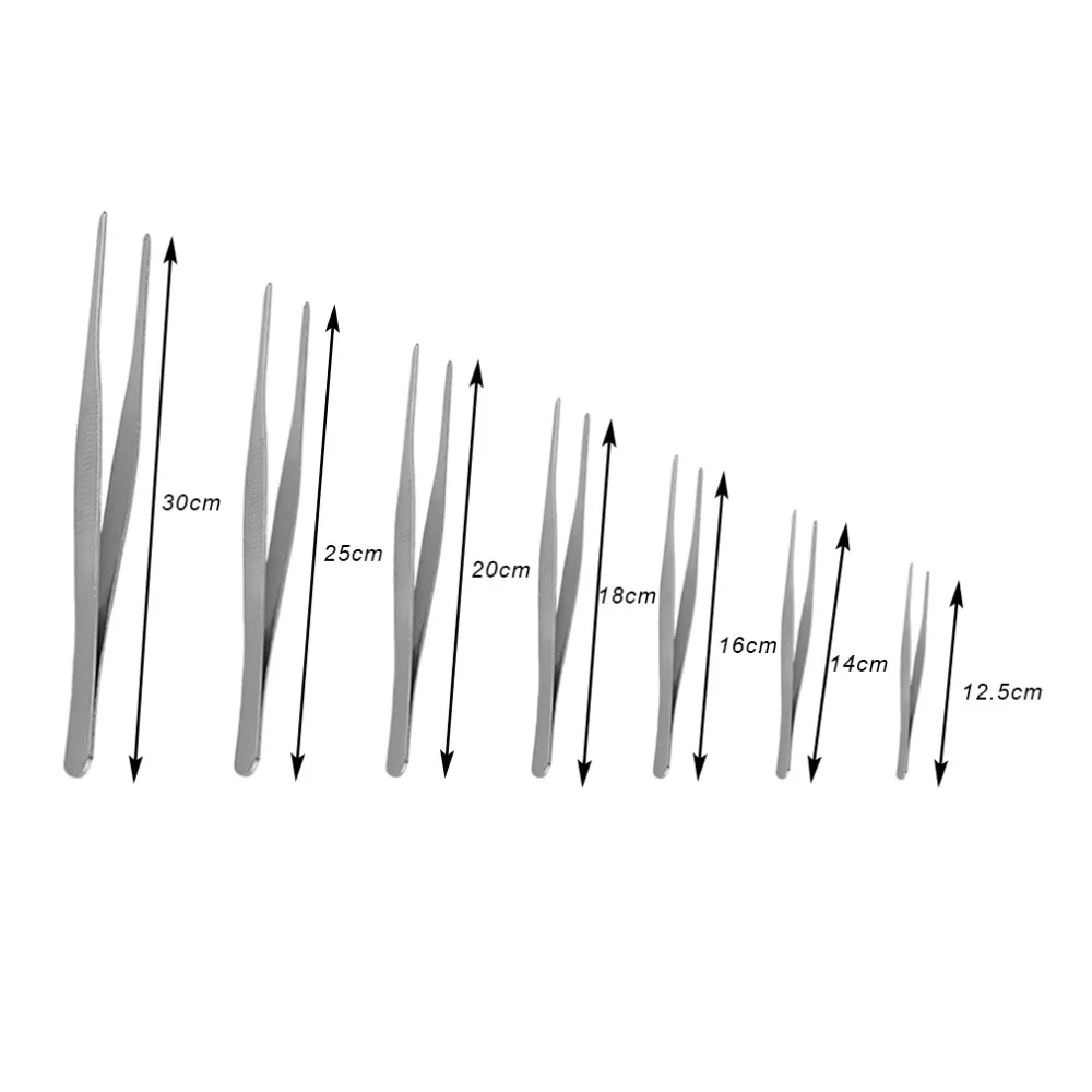 Нержавеющая сталь стоматологические точные длинные прямые Щипцы Пинцет обжига зажим 12,5 см/14 см/16 см/18/см/20 см/25 см/30 см