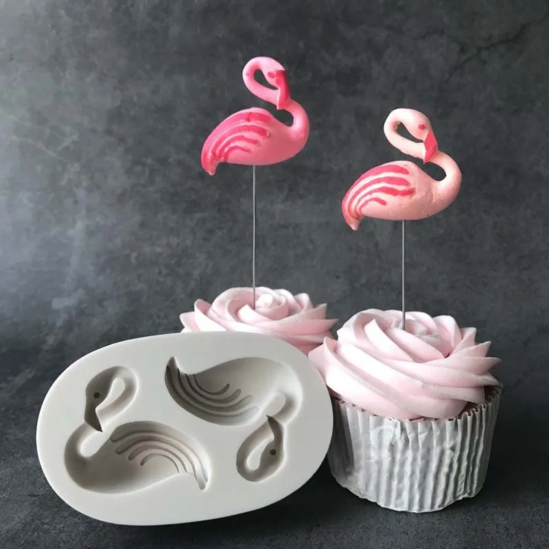 Силиконовая форма в форме 3d фламинго Шоколадное Мыло жевательная форма|silicone mold