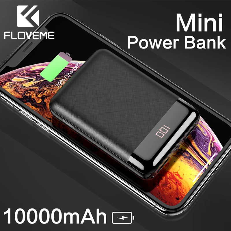 Портативное мини зарядное устройство FLOVEME 10000 мАч внешний аккумулятор для iPhone Xiaomi