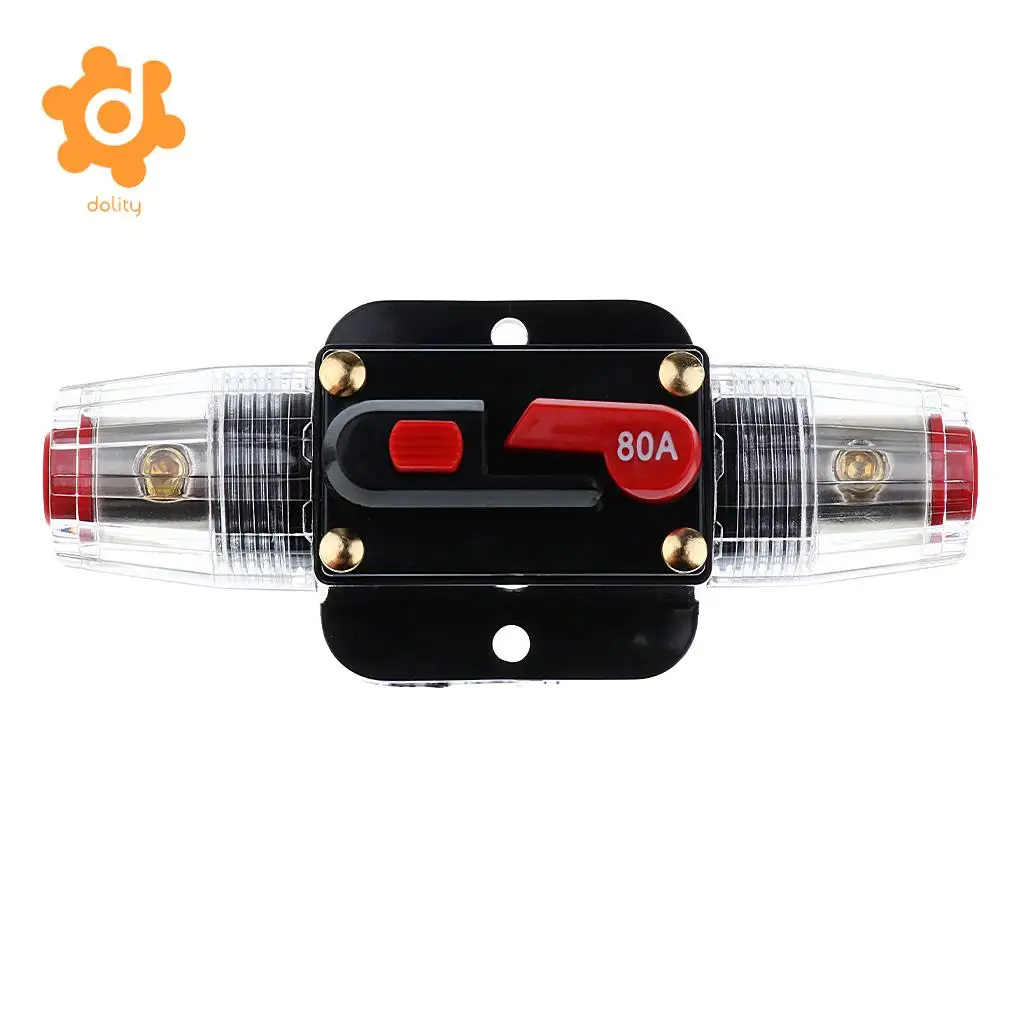 dolity DC 12V-24V Car RV Audio Inline Circuit Breaker Fuse Manual Reset Switch 20A 30A 40A 50A 60A 80A 100A 150A