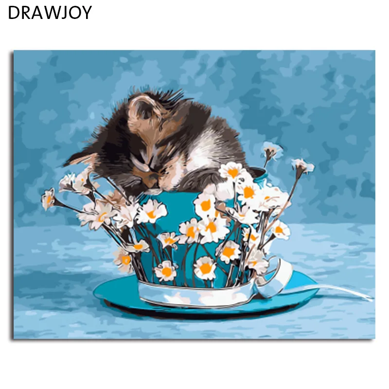 

DRAWJOY Framed Picture Painting & Calligraphy Of Animal DIY Painting By Numbers Coloring By Numbers For Living Room