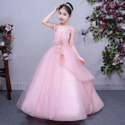 children Princess Dress  Girls show wedding dress autumn birthday 