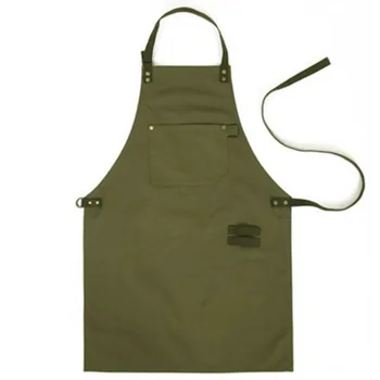 

Army Green Canvas Style Aprons Catering Kitchen apron Unisex Woman Men Male Lady Cooking Restaurant Barista Work Apron DW1