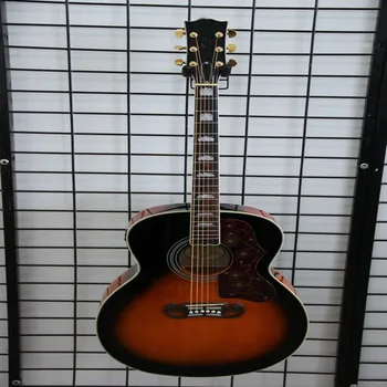 

China handmade OEM J2001 sunburst acoustic guitar with EQ
