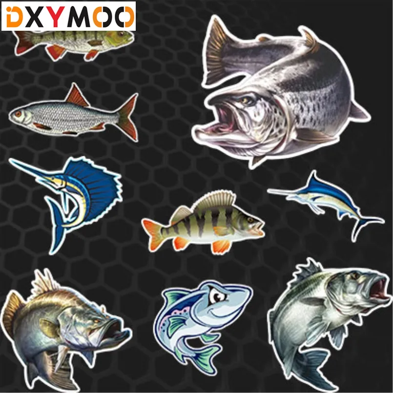 

Go Fishing Car Stickers White Perch Lure Weever Bass Stickers Fish Stripe Bite Me Car Styling 3M