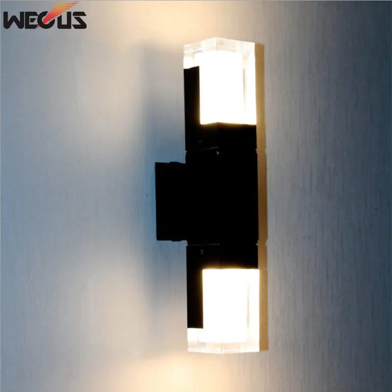 WECUS) литой алюминиевый светодиодный настенный светильник наружный светодиодный настенный светильник вверх и вниз крыльцо огни Led 10 Вт кронштейн лампы